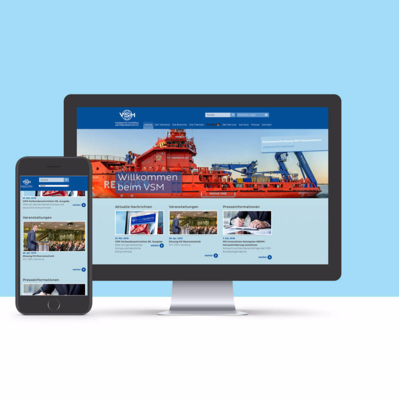 Verband für Schiffbau & Meerestechnik – Website, Magazin
